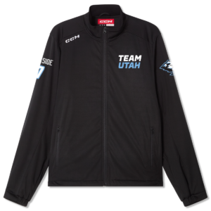 Team Utah CCM lightweight rink suit jacket, black, front