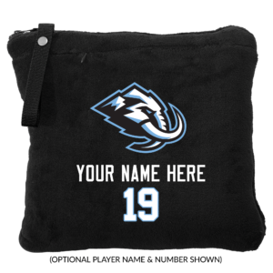 Team Utah packable travel blanket, customized, black