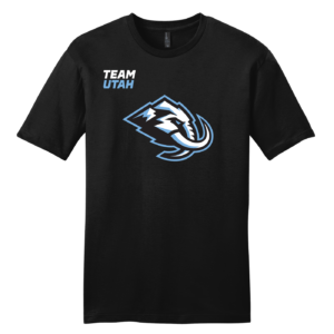 Team Utah cotton tee, diagonally logo, black