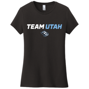 Team Utah women's tee, horizontal logo, black