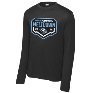 Team Utah long sleeve performance tee, meltdown logo, black