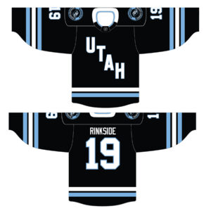 Team Utah game jersey, dark, front and back